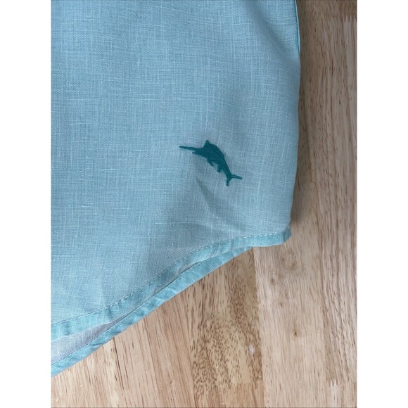 Tommy Bahama Shirt Mens Sz XL Turquoise Aqua Linen Casual Button Up Long Sleeve - Picture 5 of 10